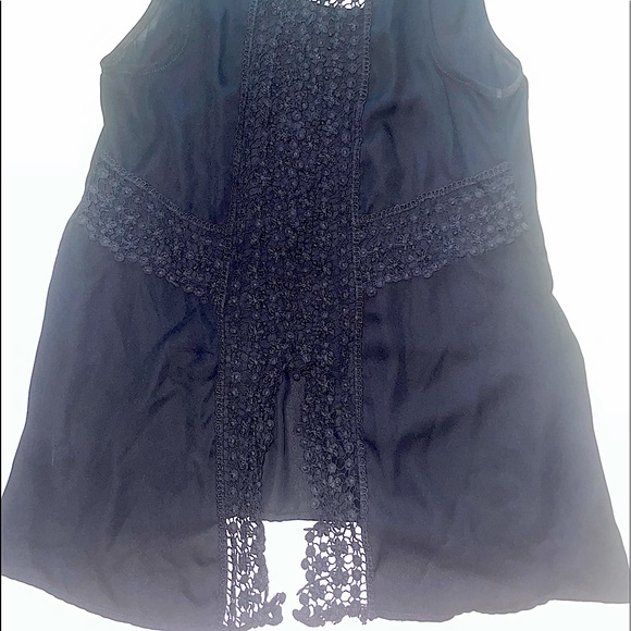 Fun 2 Fun / Stitch Fix sheer Black blouse, small - Picture 2 of 6